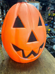 19" Blow Mold Pumpkin Jack o lantern Halloween Decor Vtg Empre Lighted Orange