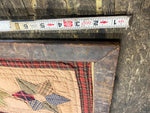 Antique Quilt Block 20's Art Framed Star Pattern Vtg Country House Decor Wall