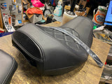 Diamond Stitch Solo Two Up Seat harley Touring Street Glide Road King FLH 2008^