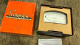 NOS Vtg Electronics Simpson Voltmeter Guage meter Analog Panel Meter Black Spade