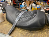 Diamond Stitch Solo Two Up Seat harley Touring Street Glide Road King FLH 2008^