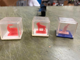 Vintage Lot Of 14 Small Plastic Cube Animals Puzzle Skill Game Toy