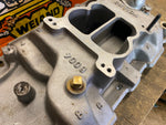 SBC CHEVY V-8 327 350 WEIAND 8004 ALUMINUM DUAL PLANE INTAKE MANIFOLD