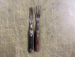 VTG Antique 1800s Lot Of 2 Civil War Silverware Forks Wood Handled Ornate