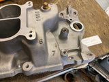 SBC CHEVY V-8 327 350 WEIAND 8004 ALUMINUM DUAL PLANE INTAKE MANIFOLD