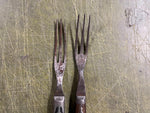 VTG Antique 1800s Lot Of 2 Civil War Silverware Forks Wood Handled Ornate