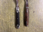 VTG Antique 1800s Lot Of 2 Civil War Silverware Forks Wood Handled Ornate