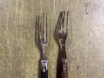 VTG Antique 1800s Lot Of 2 Civil War Silverware Forks Wood Handled Ornate