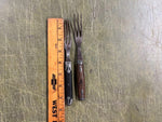 VTG Antique 1800s Lot Of 2 Civil War Silverware Forks Wood Handled Ornate