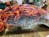 Custom Paint Wrap Flames $100 Bill Front Fender Harley Fatboy Softail FLSTF NEW!
