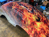 Custom Paint Wrap Flames $100 Bill Front Fender Harley Fatboy Softail FLSTF NEW!