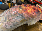 Custom Paint Wrap Flames $100 Bill Front Fender Harley Fatboy Softail FLSTF NEW!