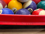 Vtg Billiard Pool Table Balls Set Triangles USA 1950's Chalk lot Accessories!