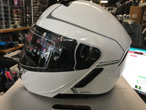 new Sena White Impulse Helmet w/Mesh Communicator small