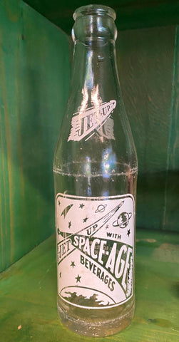 Vtg Jet Up Space Age Beverages Soda Pop Bottle Grove City PA Great Graphic 50's