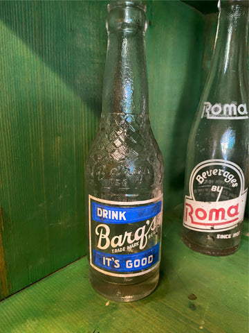 Vyg 50's Barqs Root Beer Bottle zelionople pa Original 16 Oz Soda Pop Advertisin