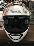 Sena White Impulse Helmet w/Mesh Communicator MEDIUM