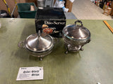 Lot Of 2 LEONARD SILVER MFG BRAND SILVER PLATED DUO SERVER