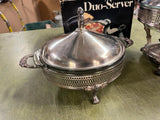 Lot Of 2 LEONARD SILVER MFG BRAND SILVER PLATED DUO SERVER