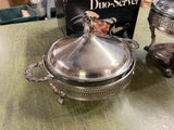 Lot Of 2 LEONARD SILVER MFG BRAND SILVER PLATED DUO SERVER