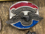 Vtg Harley Davidson Belt Buckle Eagle Metal Flake Touring Dyna Softail Chopper!