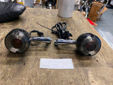 PAIR OEM HARLEY FRONT TURN SIGNALS SPORTSTER DYNA FACTORY MOUNTS PLUG IN 3 WIRE