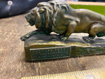 1919 EDWARD BERG Pharmacy Advertising Lion Paperweight Pgh Pa Vtg Sign Pittstbur