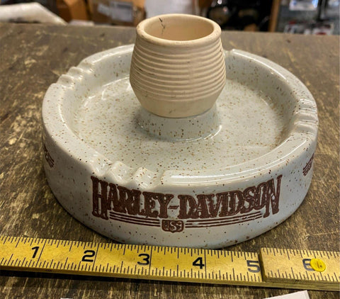 Vtg Harley Made IN USA Ashtray 1980's Shovelhead Panhead Chopper Collector!