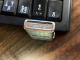 Vintage 1974 Polished Chrome Zippo Lighter Slim Dravo Shipbuilders Jack Embroide