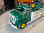 50's Marx Cities Service Gas Oil GMC Tow Truck Tin Steel Toy 18" Wrecker Minty!