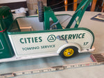 50's Marx Cities Service Gas Oil GMC Tow Truck Tin Steel Toy 18" Wrecker Minty!