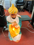 VTG 1980s Made in USA Poloron 28" Wise Man Blow Mold Christmas Decor Jeweled