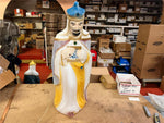 VTG 1980s Made in USA Poloron 37" Wise Man Blow Mold Christmas Decor Jeweled