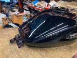 Vivid Black FLH Ultra Gas Fuel Tank Harley 2008^ Street Road Glide Emblems Nice!