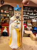 VTG 1980s Made in USA Poloron 37" Wise Man Blow Mold Christmas Decor Jeweled