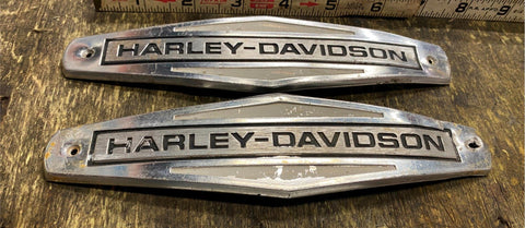 OEM Gas tank emblems Shovelhead FLH Electra Glide 61771-66 Vtg Harley Stock pr!