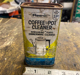 vintage Reeno Coffee Pot and Melmac Plastic Dinnerware Cleaner tin