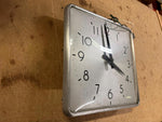 VTG Made in USA Simplex Thick Glass 12X12 Metal Square Wall Clock 3 prong Plug
