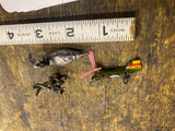 miniature collectible figurines Rabbit horn duck Helicopter Vtg Toy Lot