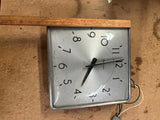 VTG Made in USA Simplex Thick Glass 12X12 Metal Square Wall Clock 3 prong Plug