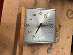 VTG Made in USA Simplex Thick Glass 12X12 Metal Square Wall Clock 3 prong Plug