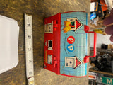 vintage Fisher-Price Red Barn Farm mini lunch box 549 1962 Toy Play set