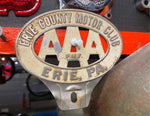 Erie County motor club Pa License plate Topper Vtg hot rod Auto Truck Motorcycle