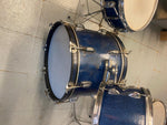 Vtg 1960's Metal Blue Slingerland Drum Set Band Sparkle Cymbals Bass Snare Case