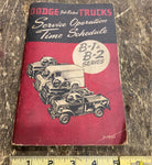 Vtg 1950's Dodge Truck Owners Operating Time Manual Book OEM Powerwagon Delivery