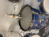 Vtg 1960's Metal Blue  Drum Set Band Sparkle Cymbals Bass Snare Case Slingerland
