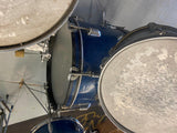 Vtg 1960's Metal Blue  Drum Set Band Sparkle Cymbals Bass Snare Case Slingerland