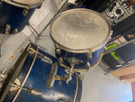 Vtg 1960's Metal Blue  Drum Set Band Sparkle Cymbals Bass Snare Case Slingerland