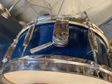 Vtg 1960's Metal Blue  Drum Set Band Sparkle Cymbals Bass Snare Case Slingerland