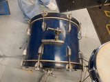 Vtg 1960's Metal Blue  Drum Set Band Sparkle Cymbals Bass Snare Case Slingerland